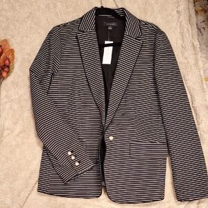 Ann Taylor Black and White Pinstripe Blazer